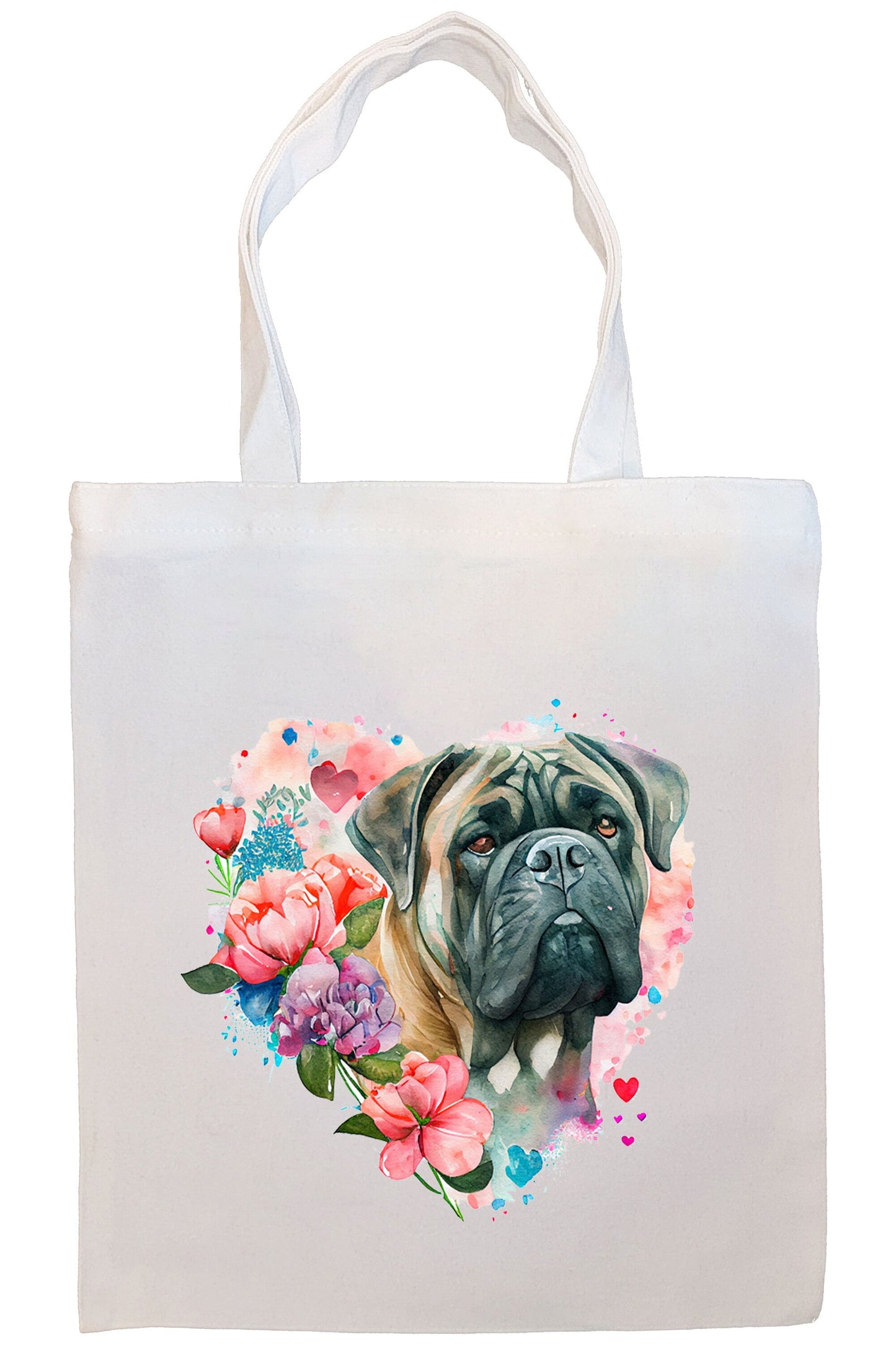 Bolso de lona con cremallera, asas y bolsillo interior, "Cane Corso"