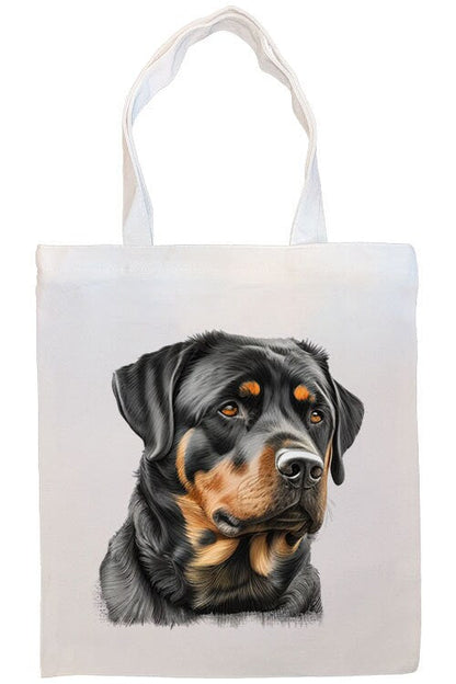 Bolsa de lona con cremallera, asas y bolsillo interior, "Rottweiler"