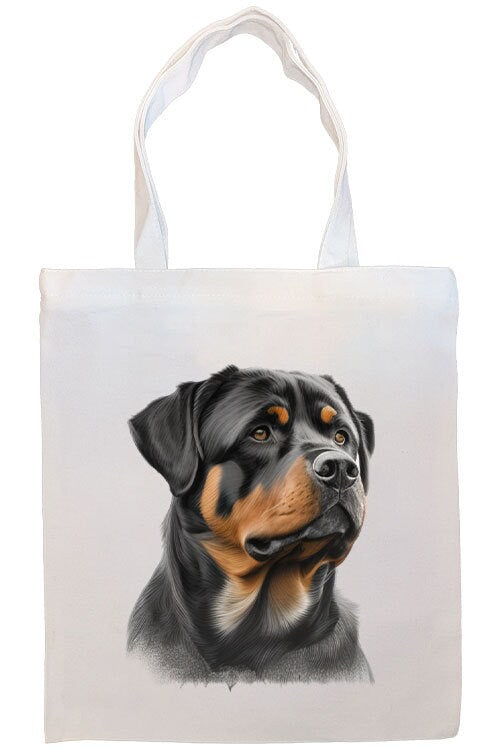 Bolsa de lona con cremallera, asas y bolsillo interior, "Rottweiler"