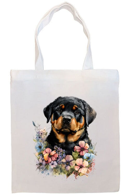 Bolsa de lona con cremallera, asas y bolsillo interior, "Rottweiler"