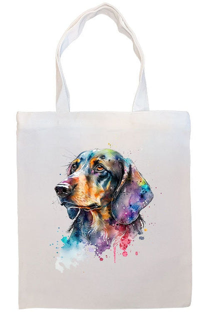 Bolsa de lona con cremallera, asas y bolsillo interior, "Dachshund"