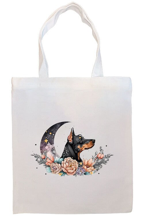 Bolso de lona con cremallera, asas y bolsillo interior, "Doberman"