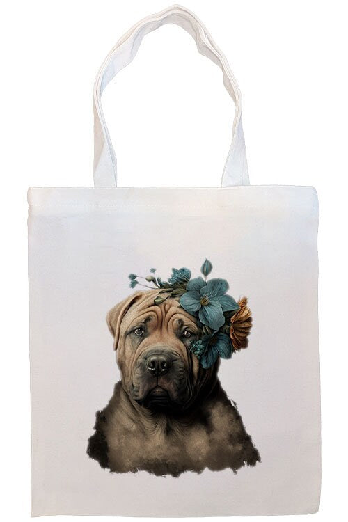 Bolsa de lona con cremallera, asas y bolsillo interior, "Shar-Pei"