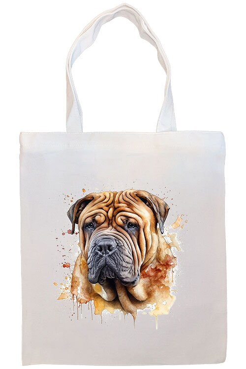 Bolsa de lona con cremallera, asas y bolsillo interior, "Shar-Pei"