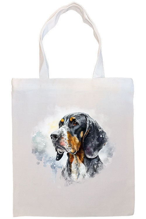 Bolsa de lona con cremallera, asas y bolsillo interior, "Coonhound"