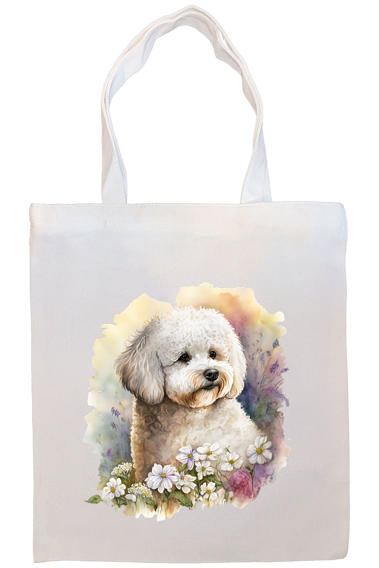 Bolso de lona con cremallera, asas y bolsillo interior, "Bichon Frise"