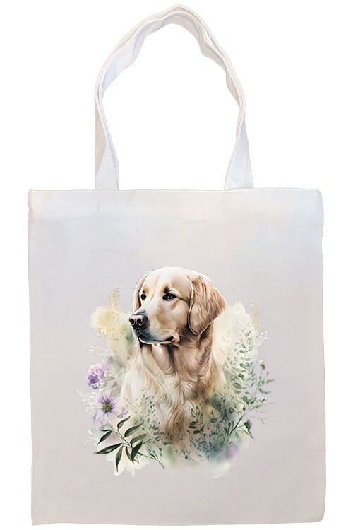 Bolsa de lona con cremallera, asas y bolsillo interior, "Golden Retriever"