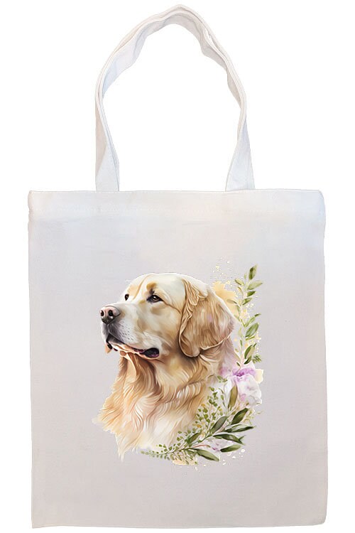 Bolsa de lona con cremallera, asas y bolsillo interior, "Golden Retriever"