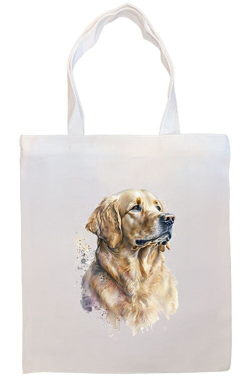 Bolsa de lona con cremallera, asas y bolsillo interior, "Golden Retriever"