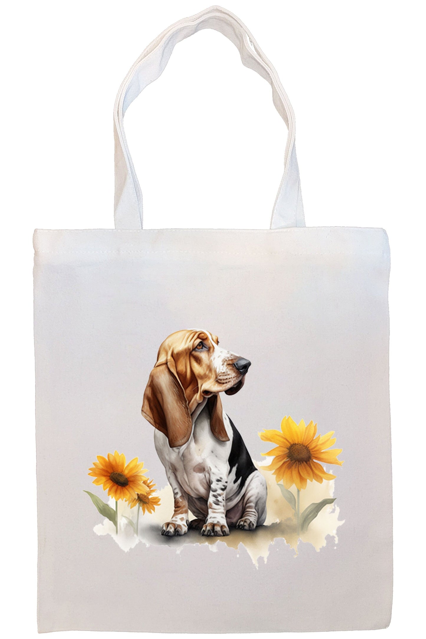 Bolsa de lona con cremallera, asas y bolsillo interior, "Basset Hound"