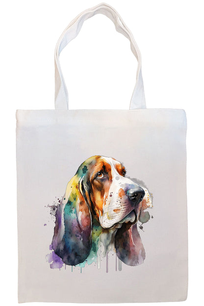 Bolsa de lona con cremallera, asas y bolsillo interior, "Basset Hound"