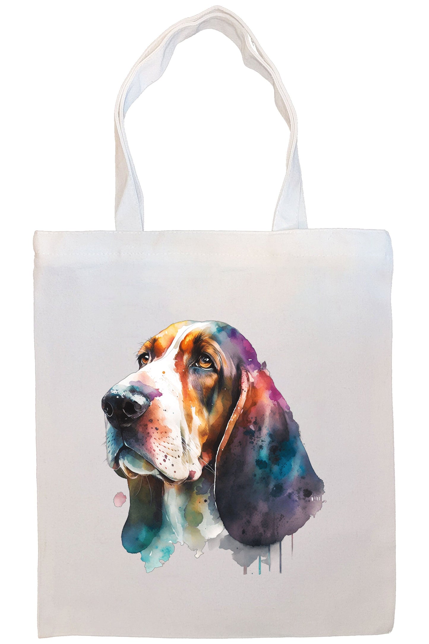 Bolsa de lona con cremallera, asas y bolsillo interior, "Basset Hound"