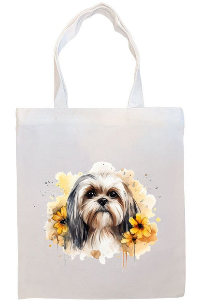 Bolsa de lona con cremallera, asas y bolsillo interior, "Shih Tzu"