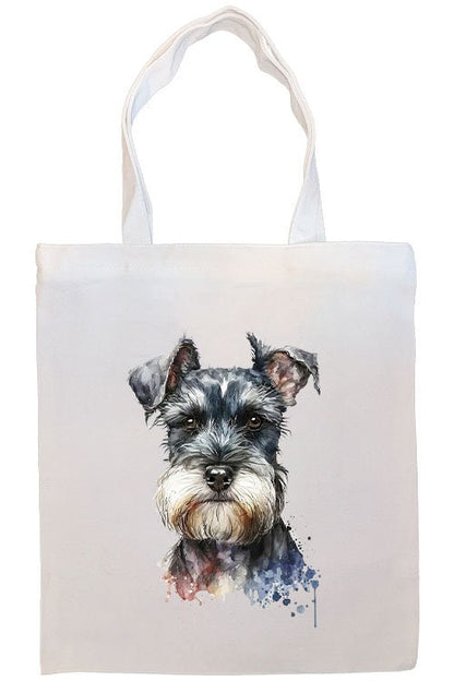 Bolso de lona con cremallera, asas y bolsillo interior, "Schnauzer"