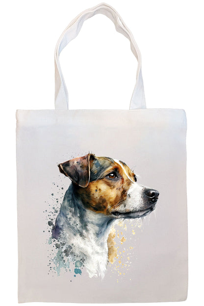 Bolsa de lona con cremallera, asas y bolsillo interior, "Jack Russell Terrier"