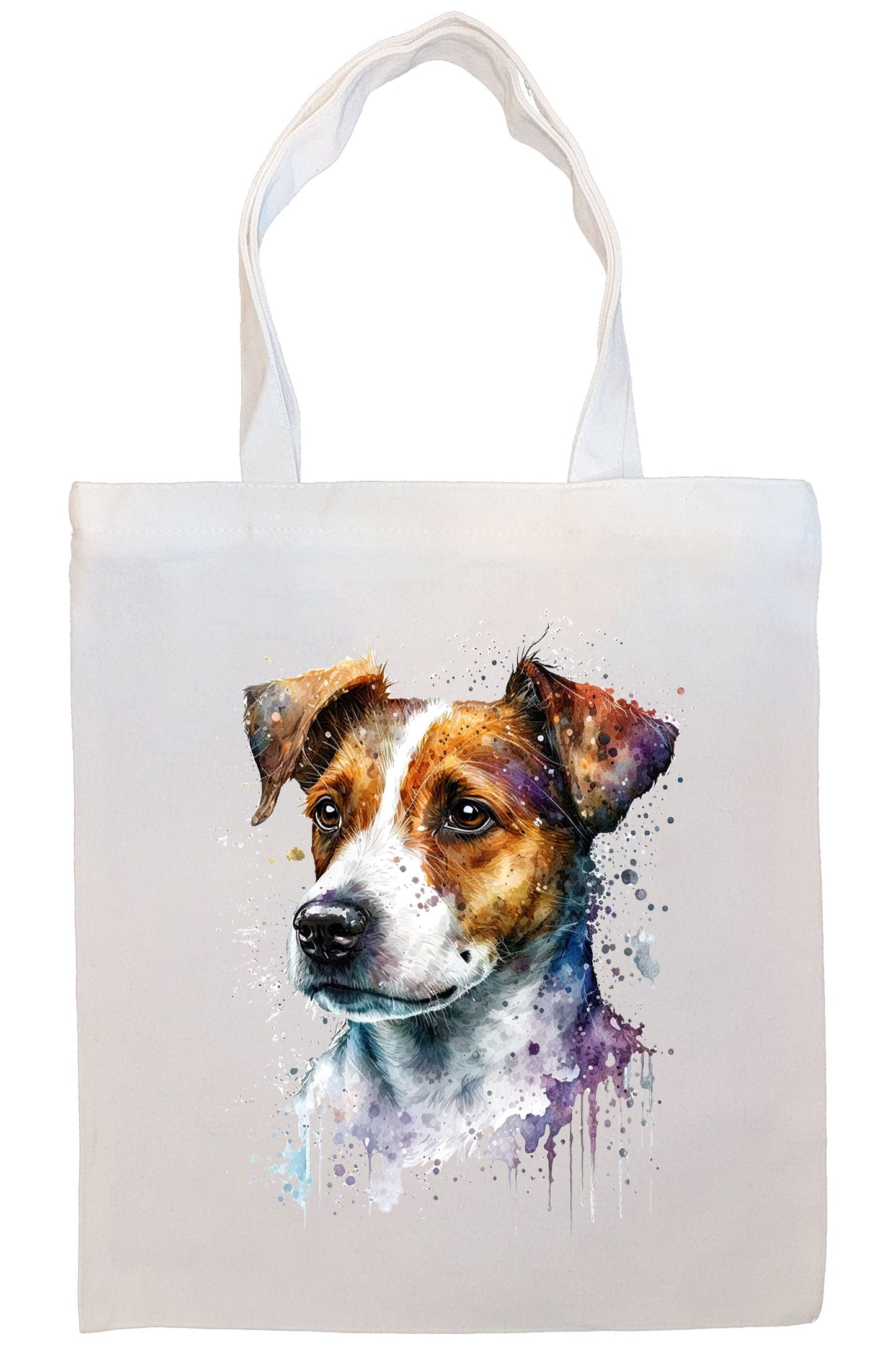 Bolsa de lona con cremallera, asas y bolsillo interior, "Jack Russell Terrier"