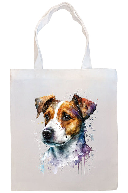 Bolsa de lona con cremallera, asas y bolsillo interior, "Jack Russell Terrier"