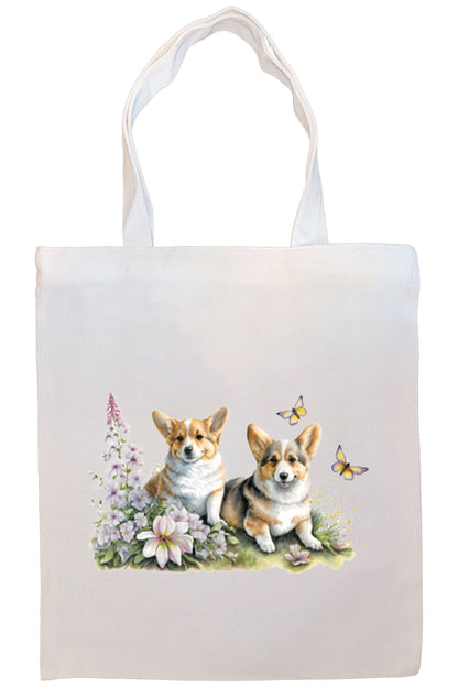 Bolso de lona con cremallera, asas y bolsillo interior, "Corgi"