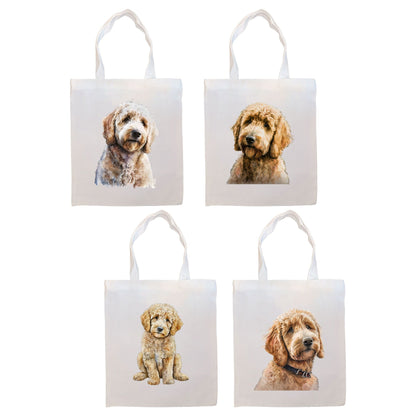 Bolsa de lona con cremallera, asas y bolsillo interior, "Goldendoodle"