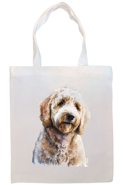 Bolsa de lona con cremallera, asas y bolsillo interior, "Goldendoodle"