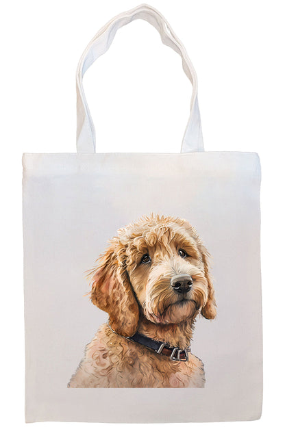 Bolsa de lona con cremallera, asas y bolsillo interior, "Goldendoodle"