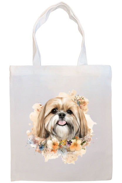 Bolso de lona con cremallera, asas y bolsillo interior, "Lhasa Apso"