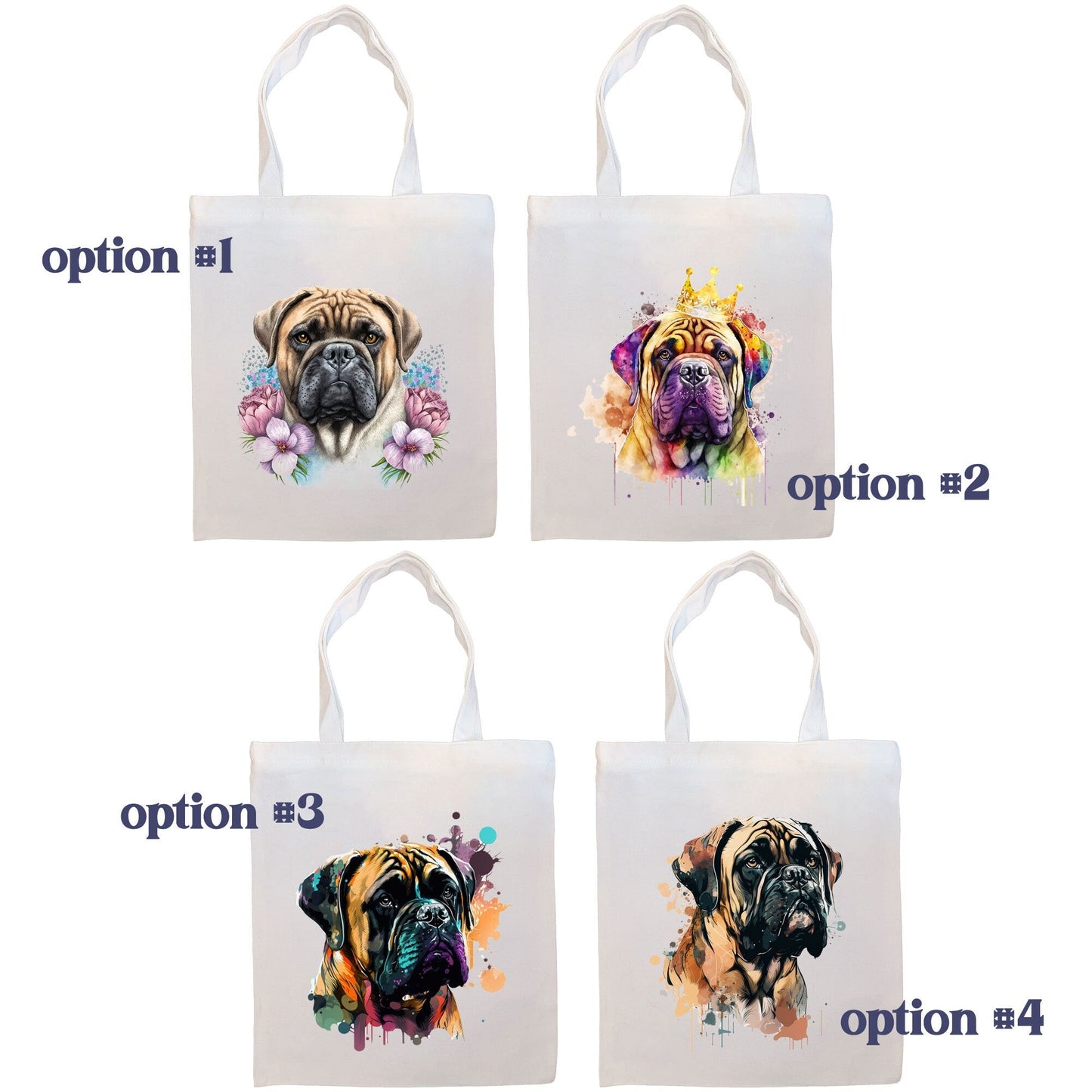 Bolsa de lona con cremallera, asas y bolsillo interior, "Bullmastiff"