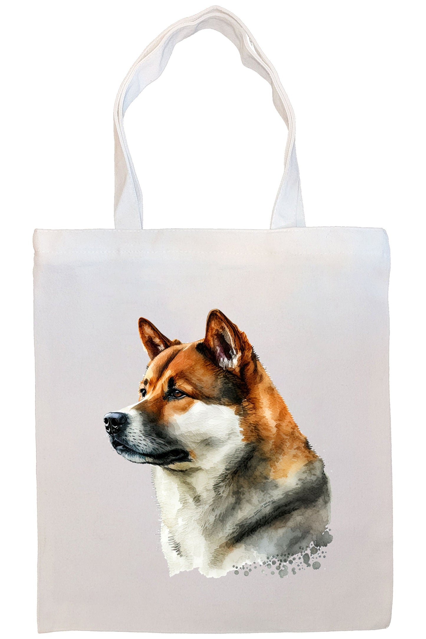 Canvas Tote Bag, Zippered With Handles & Inner Pocket, "Akita"