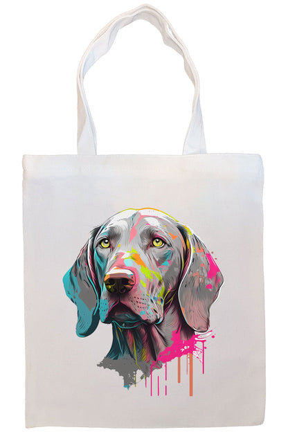 Bolsa de lona con cremallera, asas y bolsillo interior, "Weimaraner"