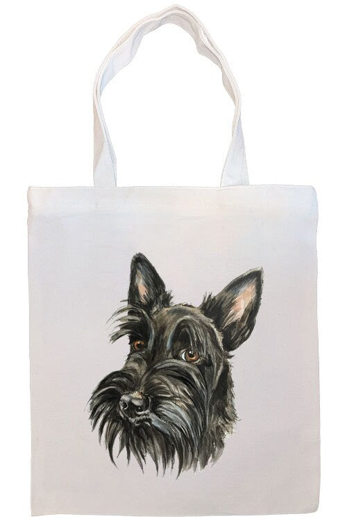 Bolsa de lona con cremallera, asas y bolsillo interior, "Scottish Terrier"