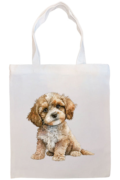 Bolso de lona con cremallera, asas y bolsillo interior, "Cavapoo"