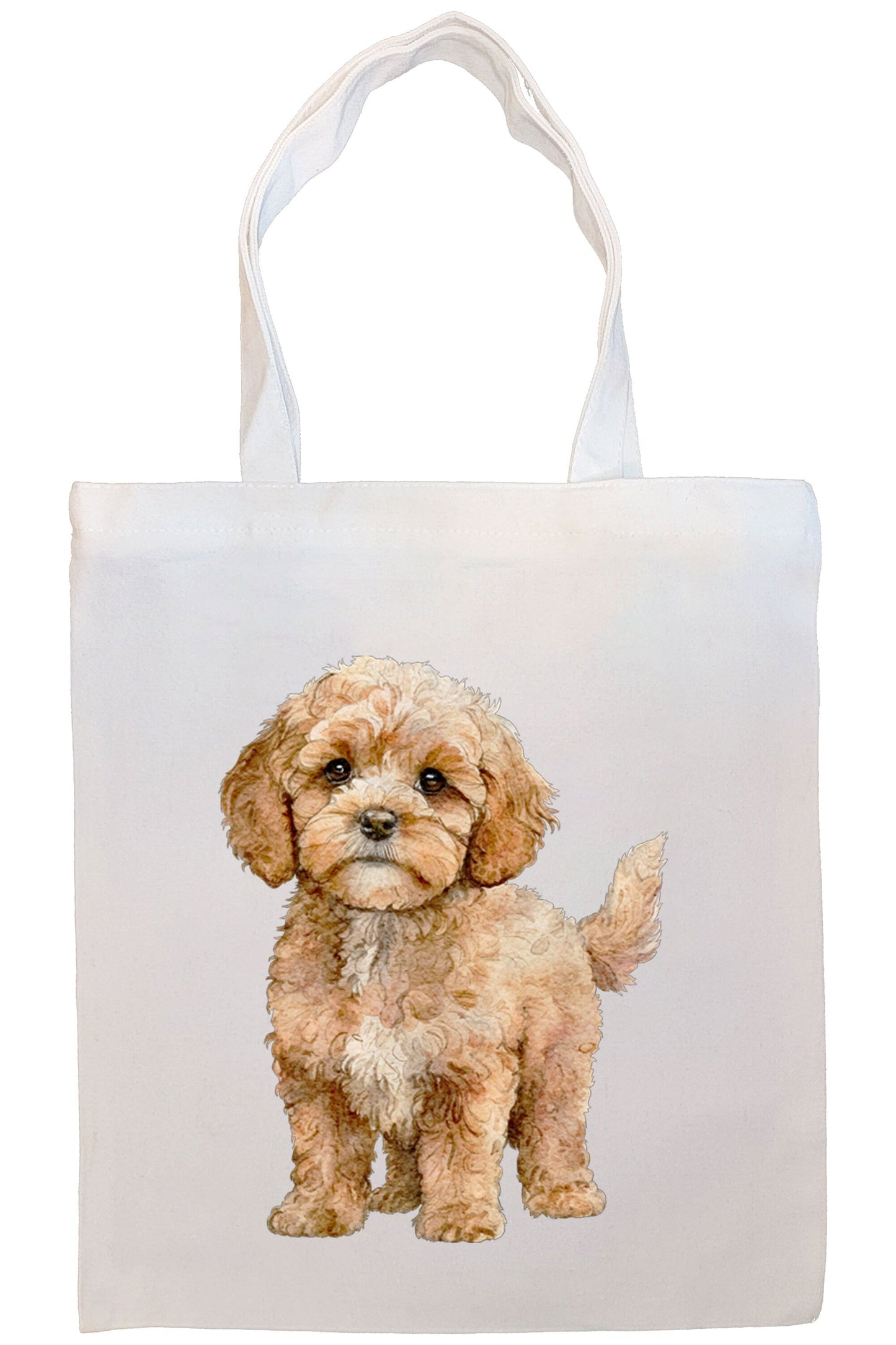 Bolso de lona con cremallera, asas y bolsillo interior, "Cavapoo"