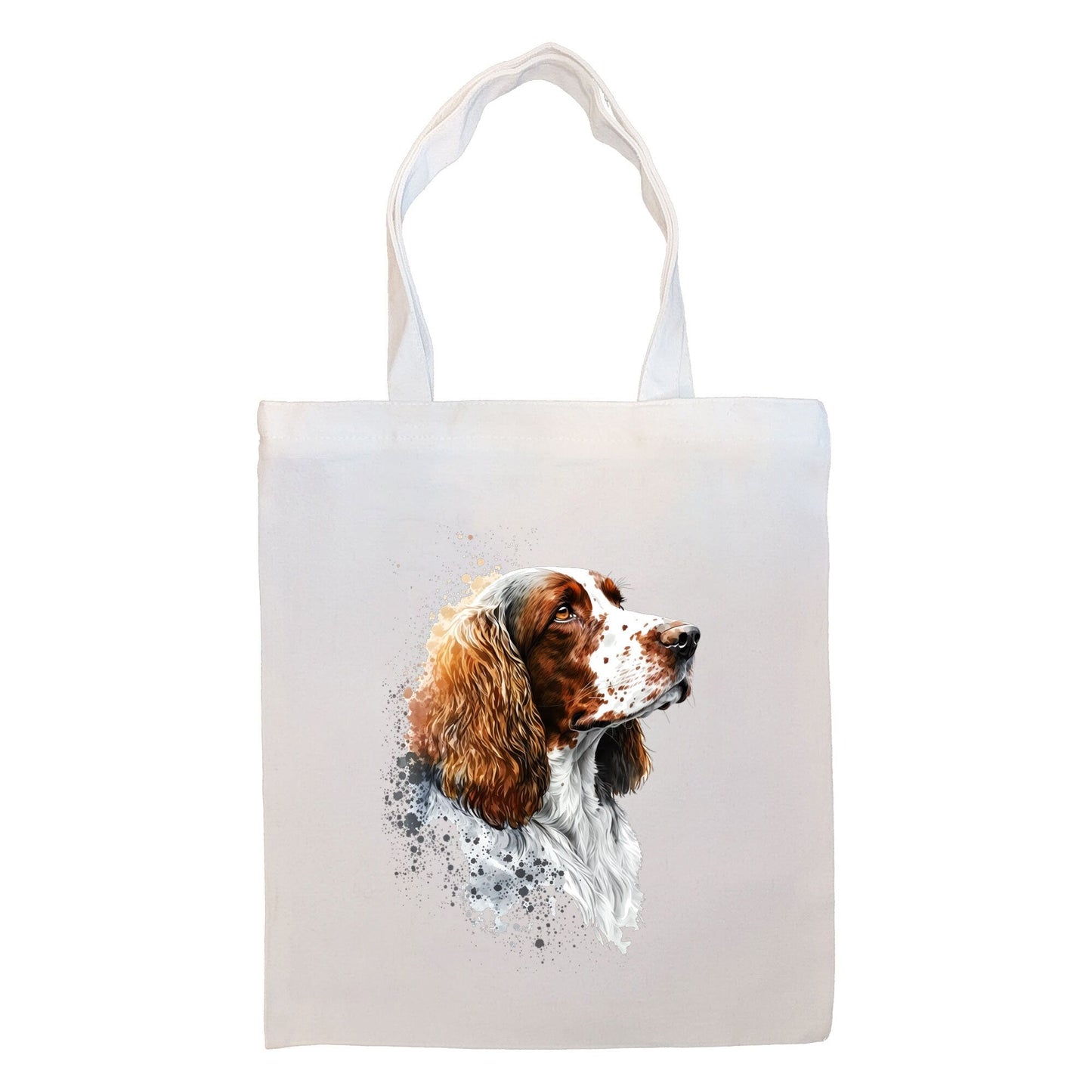 Bolsa de lona con cremallera, asas y bolsillo interior, "Springer Spaniel galés"