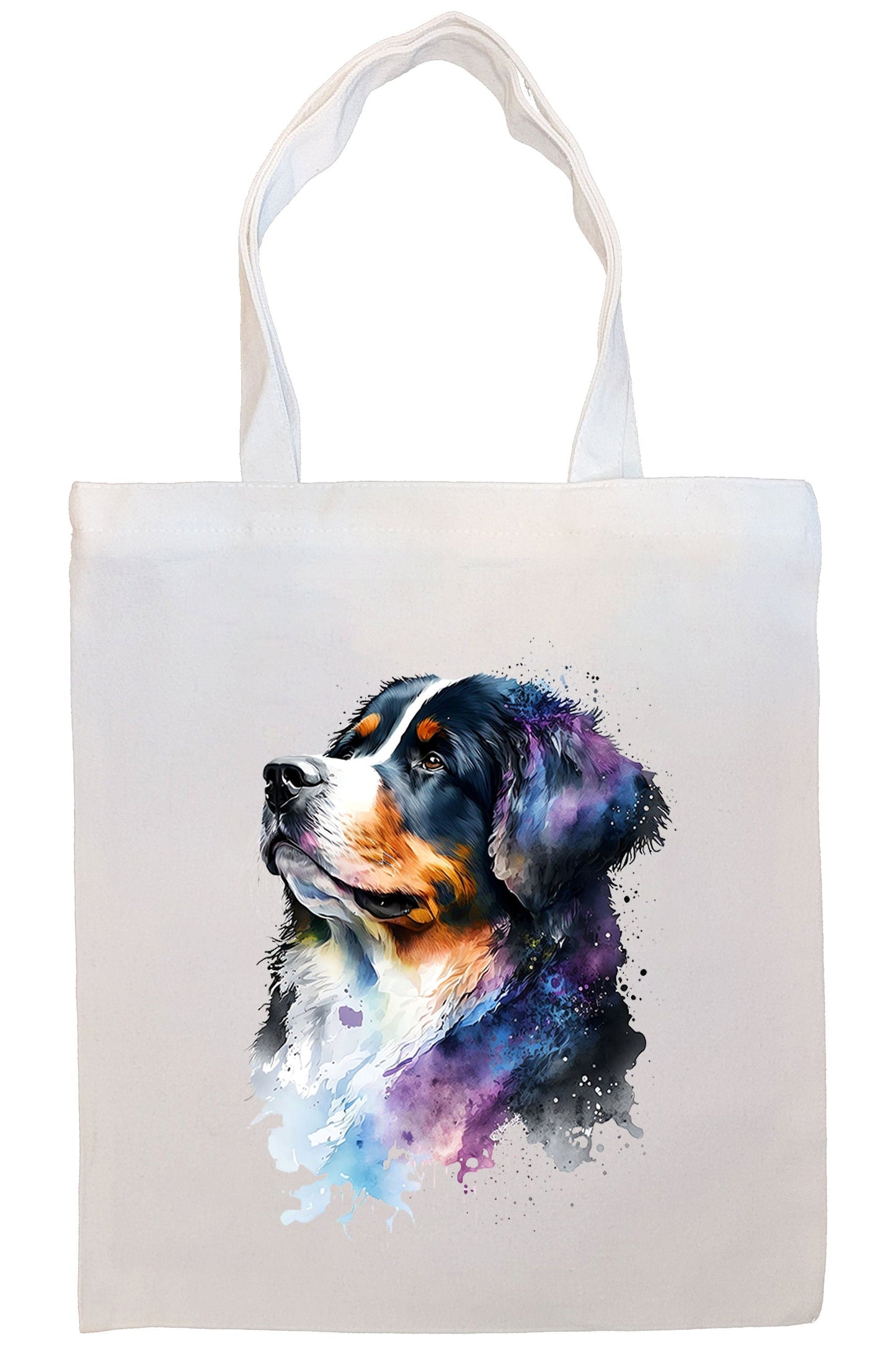 Bolsa de lona con cremallera, asas y bolsillo interior, "Bernese Mountain Dog"