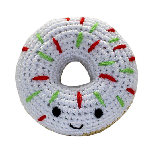 Knit Knacks Organic Cotton Pet, Dog & Cat Toy, "Christmas Donut"