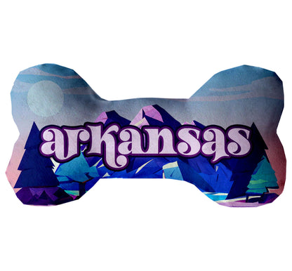 Pet & Dog Plush Bone Toys, "Arkansas State Options" (Available in different pattern options)