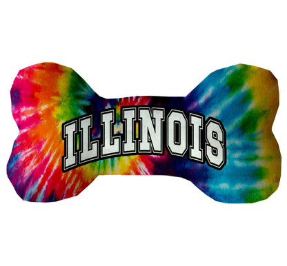 Pet & Dog Plush Bone Toys, "Illinois State Options" (Available in different pattern options)