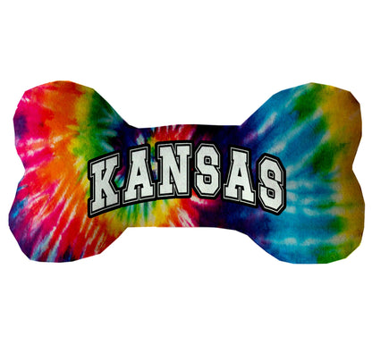 Pet & Dog Plush Bone Toys, "Kansas State Options" (Available in different pattern options)