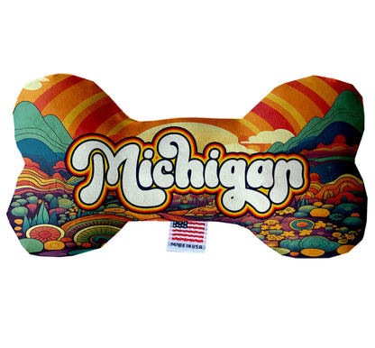 Pet & Dog Plush Bone Toys, "Michigan State Options" (Available in different pattern options)