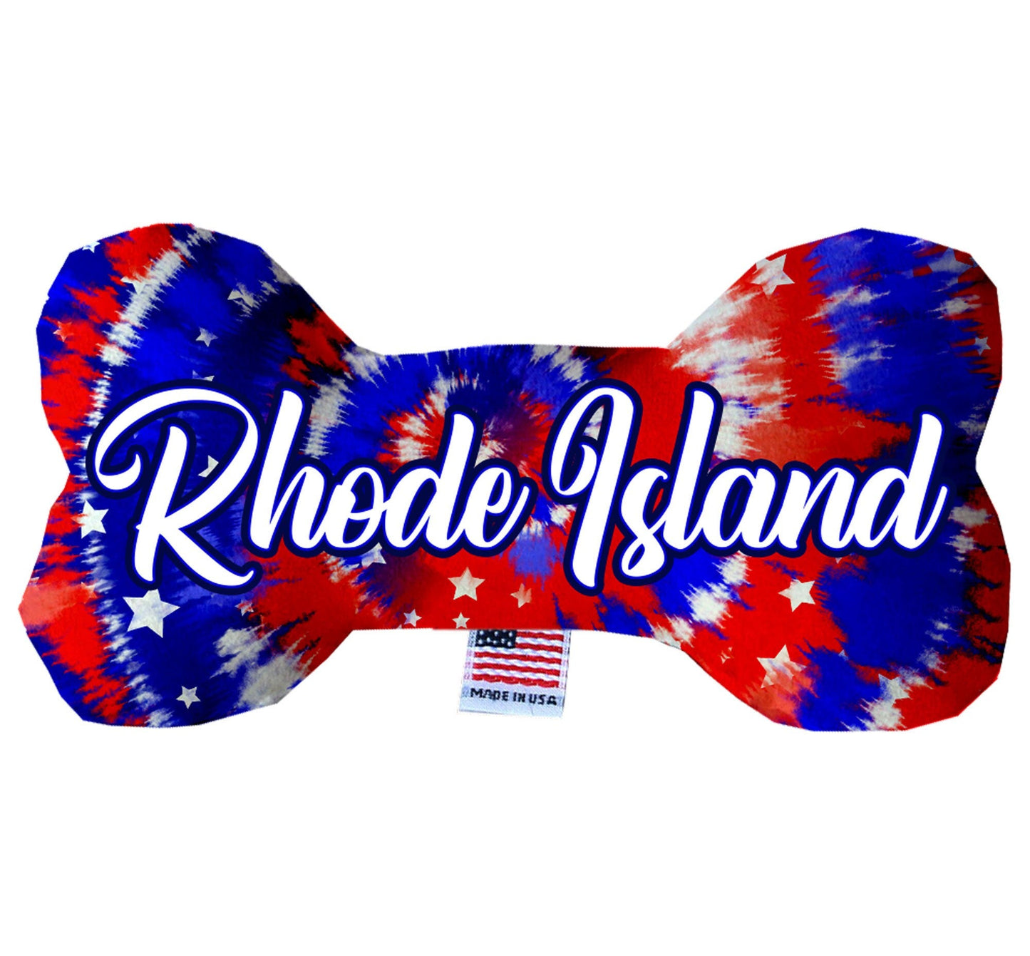 Juguetes de peluche en forma de hueso para mascotas y perros, "Opciones del estado de Rhode Island" (Disponibles en diferentes opciones de diseño)