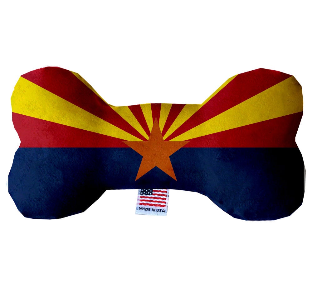 Juguetes de peluche en forma de hueso para mascotas y perros, "Montañas de Arizona" (juego 2 de 2 opciones de juguetes del estado de Arizona, disponibles en diferentes opciones de patrones)