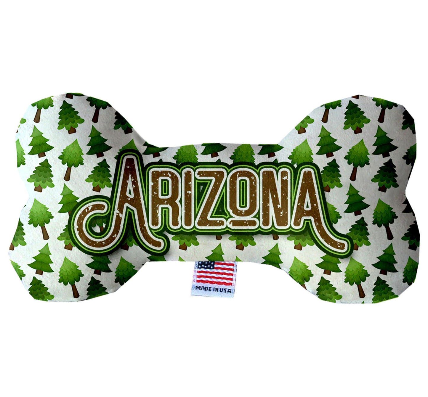 Juguetes de peluche en forma de hueso para mascotas y perros, "Montañas de Arizona" (juego 2 de 2 opciones de juguetes del estado de Arizona, disponibles en diferentes opciones de patrones)