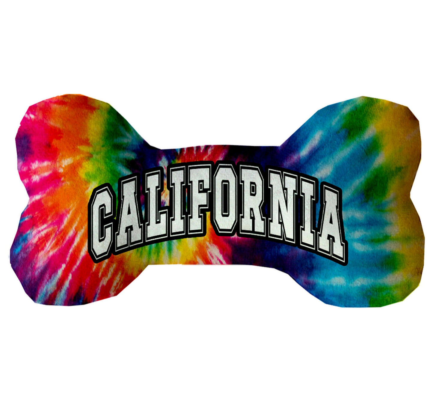 Juguetes de peluche en forma de hueso para mascotas y perros, "Playas de California" (juego 1 de 3 opciones de juguetes del estado de California)