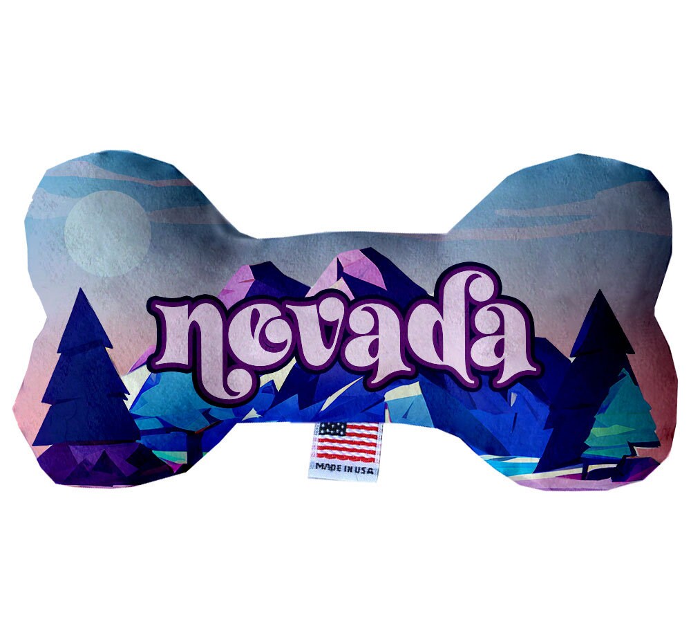 Pet & Dog Plush Bone Toys, "Nevada Mountains" (Set 2 of 2 Nevada State Toy Options, available in different pattern options!)