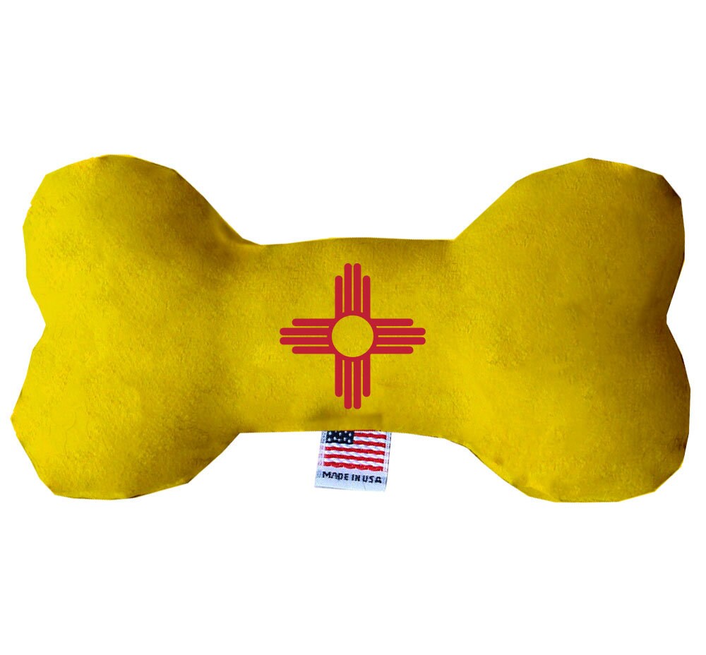 Juguetes de peluche en forma de hueso para mascotas y perros, "Montañas de Nuevo México" (juego 2 de 2 opciones de juguetes del estado de Nuevo México, disponibles en diferentes opciones de patrones)