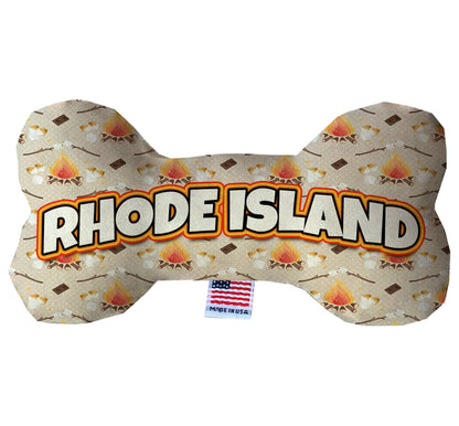 Juguetes de peluche en forma de hueso para mascotas y perros, "Opciones del estado de Rhode Island" (Disponibles en diferentes opciones de diseño)