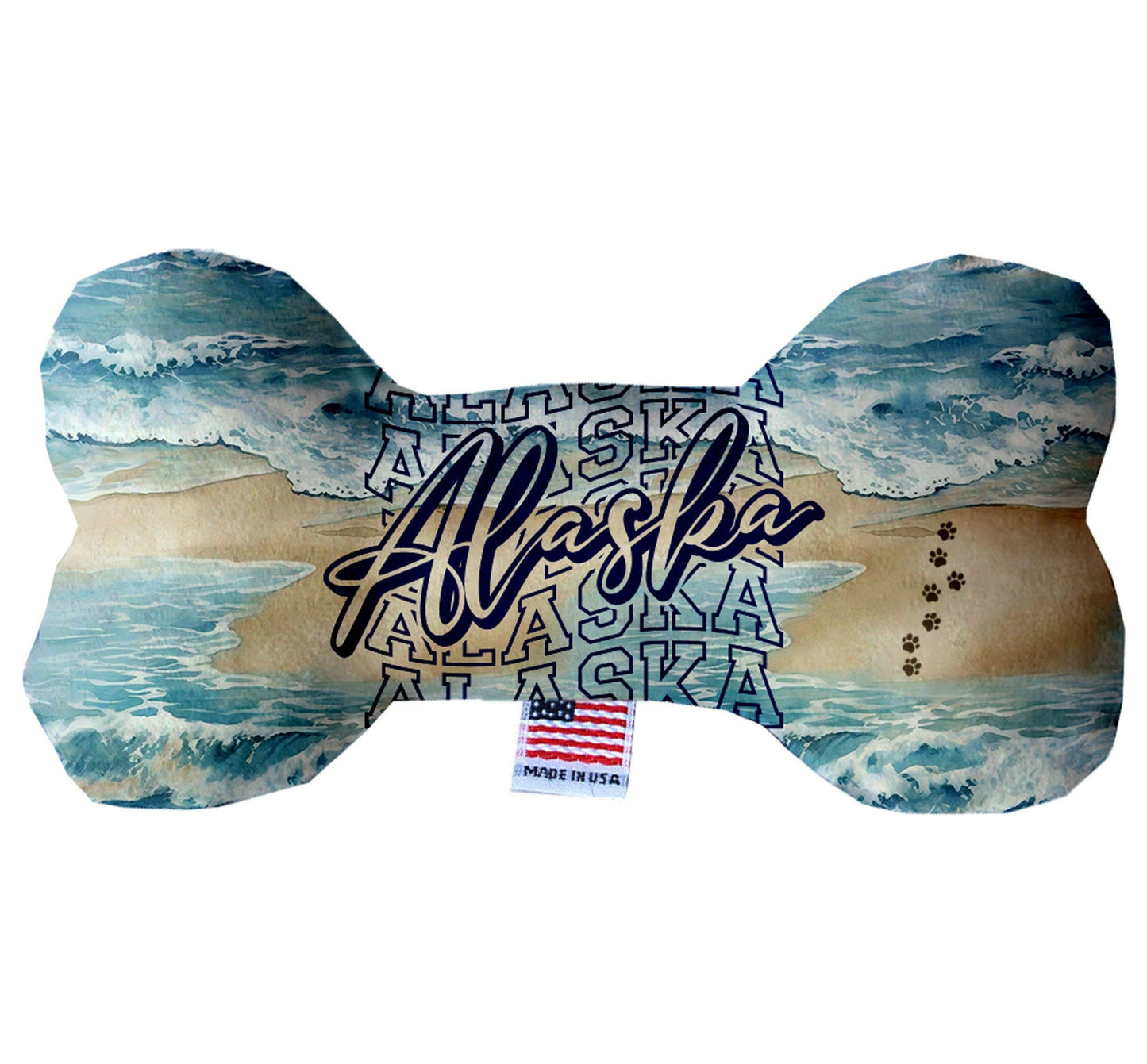 Pet & Dog Plush Bone Toys, "Alaskan Coast" (Set 1 of 2 Alaska State Toy Options, available in different pattern options!)