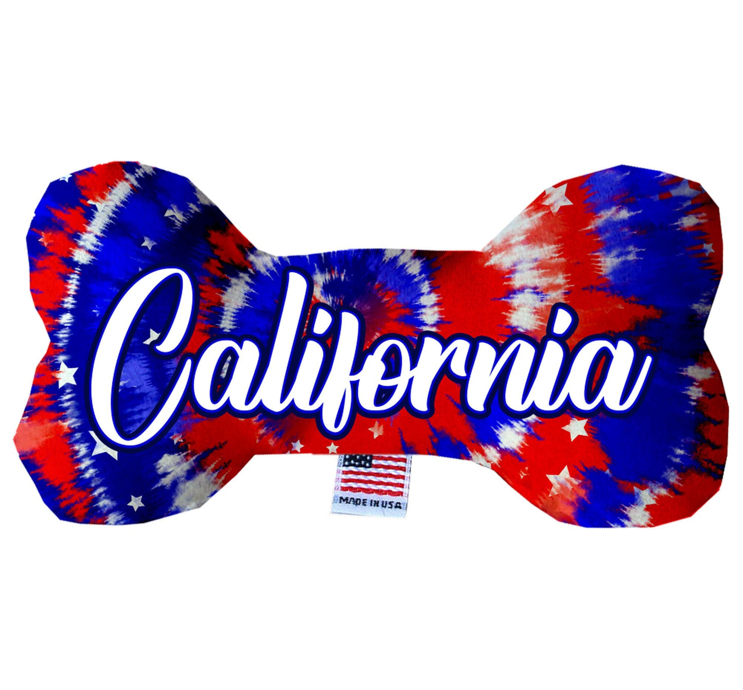 Juguetes de peluche en forma de hueso para mascotas y perros, "Desierto de California" (juego de 3 de 3 opciones de juguetes del estado de California, disponibles en diferentes opciones de patrones)