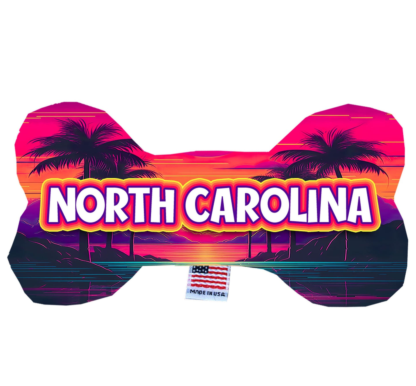 Pet & Dog Plush Bone Toys, "North Carolina Coast" (Set 2 of 2 North Carolina State Toy Options, available in different pattern options!)