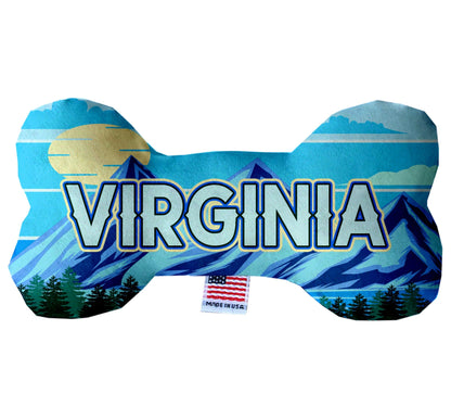 Pet & Dog Plush Bone Toys, "Virginia Mountains" (Set 1 of 2 Virginia State Toy Options, available in different pattern options!)